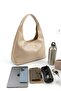 Women's Shoulder Bag - Zipper Detail and Large Capacity - 3