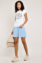 Washed Denim Shorts with Elastic Waist - 2