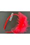 Layered Tulle Bow Plush Feathered Stone Crown Women's Children's Crown Hair Accessory Red - 4