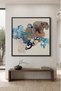 Blue Tide Abstract Calligraphy Islamic Wall Art | Framed Canvas Print | Arabic Calligraphy Decor for Living Room, Bedroom, Office & Gift