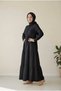 Black Women's 100% Cotton Muslin Fabric Dress Buttoned Shirt Collar Long Hijab Dress Anti-Sweat Summer Dress - 4