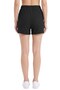 Premium - Tide Collection |   Black Lace-Up Wrinkled Textured Comfortable Cut Women's Shorts - 4