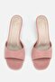 Woman's pink mini heeled slippers - 5
