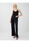 Black Wide-Legged Pleated Knitted Trousers - 2