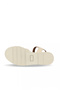 Cream Leather Women's Wedge Heeled Sandals - 5
