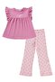 Heart Printed 2-5 Years Old Set - Pink - 4