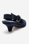 Dioris Navy Blue Suede Genuine Leather Women's Low Heel Shoes - 5