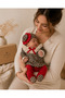 Newborn Baby Girl 5 Piece Leopard Pattern Hospital Discharge Set with Red Detail 0-3 Months - 5