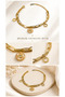 Women's Gold Color Multi Chain Detailed Round Steel Bracelet - 2