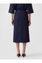 Gencc Quality Pleated Jean Skirt with Zipper at the Waist
