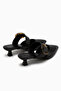 Meeri Black Buckle Closed Toe Heeled Women's Slippers - 7