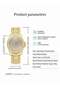 Women’s Quartz Watch Metal Strap Round Dial Shiny Rhinestone Decoration Luxurious Waterproof Analog Wristwatch Gift for Ladies Gold - 4