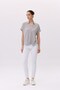 Polo Collar Shiny Kupra Garnished Stripe Stone Detailed T-Shirt