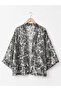 Design Transparent Lace Boho Mini Kimono Women's Gray White