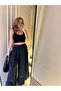 Black Asymmetrical Wide Leg Pants - 3