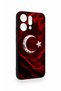 Oppo Reno 14 Compatible Wolf Turkish Flag Patterned Silicone Case - 3