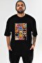 For the Love of Cats 62 Front Cat Printed Black Oversize T-Shirt 100% Cotton Unisex Cat Lover Premium Design - 2