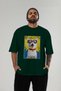 For the Love of Cats 56 Front Cat Printed Green Oversize T-Shirt 100% Cotton Unisex Cat Lover Premium Design - 5