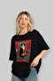 For the Sake of Cat 69 Front Cat Printed Black Oversize T-Shirt 100% Cotton Unisex Cat Lover Premium Design - 4