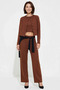 Women's Plus Size Buttoned Crop Cardigan Wide Leg Pants Thessaloniki Knitted Set XL Daily Casual Stylish - 4