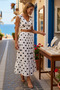 Women's Plus Size Polka Dot Flounce Beach Set V-Neck Sleeveless Long Skirt 100% Viscose Daily Comfortable - 2