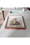 Floral Patterned Hand Painted Embossed Wooden Tea-Coffee Tray, Presentation Tray 20X20Cm - 4
