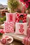 Pink Popart Patterned 4-Piece Throw Pillow Cover Set - 2