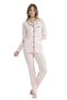 11000 Women's Cotton Modal Long Sleeve Shirt Collar Buttoned Dowry Pajama Set - 3