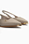 Norah Beige Elastic Short Heeled Women's Shoes - 4