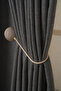 Thick Linen Textured Soft Light-Proof Decorative Blackout Background Curtain Bedroom Living Room Non-Pleated Light Gray - 6