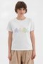 Women's 100% cotton sequin embroidered detail short sleeve t-shirt