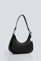 Women's Genuine Leather Soft Textured Baguette Crossbody Bag with Shoulder Strap - 4