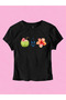 Women's Summer Enjoyment Printed Crew Neck Tight Crop Tshirt - 2