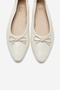 Umiel Ecru Skin Genuine Leather Bowknot Women's Ballerina Shoes - 2