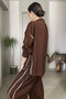 Comfortable Fit Shirt and Pants Set with Side Stripe Embroidery - 2