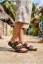 Pienn 00520 Anatomical Soft Sole Stone Bead Detailed Women's Slippers - 6