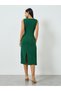 Dark Green Wrap Front Chain Detail Midi Dress - 5