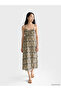 Nevavm Patterned Waist-Hugging Dress with Rope Straps