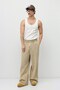 Washable Super Baggy Sweatpants with Stitching Detail Khaki - 5