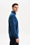 Ar-Ma Men's Half Zipper Sweatshirt Basic Without Print Without Pockets Regular Fit Carbon Brushed Thessaloniki K30554 - 4