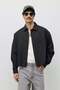 Linen Boxy Fit Crop Shirt Black