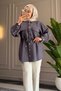9102 - Stylish Comfortable Woven Women's Shirt with Button and Waist Tie Detail - 6