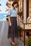 Women's Maxi Skirt Polka Dot Tulle Lined A-Line Asymmetrical Cut Polyester Comfortable Summer Collection Daily - 2