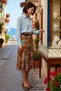 Women's Midi Skirt Belted Shawl Pattern Skater Cut Regular Waist Lined Tulle Knitted Comfortable Daily Casual - 2
