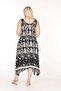 Women's Black Patterned Buckle Asymmetrical Strap Lycra Viscose Stylish Dress - 4