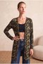 Women's Camouflage Patterned Regular Fit Long Sleeve Open Front Long Cardigan Elsa - 5