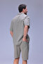 Men's Comfortable Fit Linen Shirt with Pockets and Elastic Waist Shorts Summer Oversize Set - 6