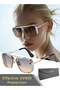 Modern Square Sunglasses for Men Women UV400 Protection Sun Glasses Gold Metal Frame Fashion Anti-Glare for Driving Fishing Traveling Brown Lens