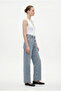 Pensli High Waist Wide Leg Jeans - Ice Blue - 3