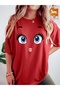 Women's Big-Eye Funny Printed Oversize T-Shirt Loose Fit